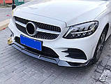 Передняя лип юбка V2 1234 Upgrade (черная, 2018-2021) для Mercedes C-сlass W205, фото 3