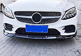 Передняя лип юбка V2 1234 Upgrade (черная, 2018-2021) для Mercedes C-сlass W205, фото 4
