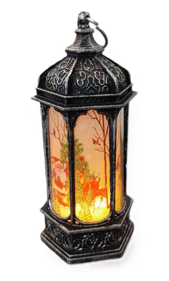 Лампа-ліхтар новорічна на ялинку Stenson R96334 із підсвічуванням  13.5х6.5 см