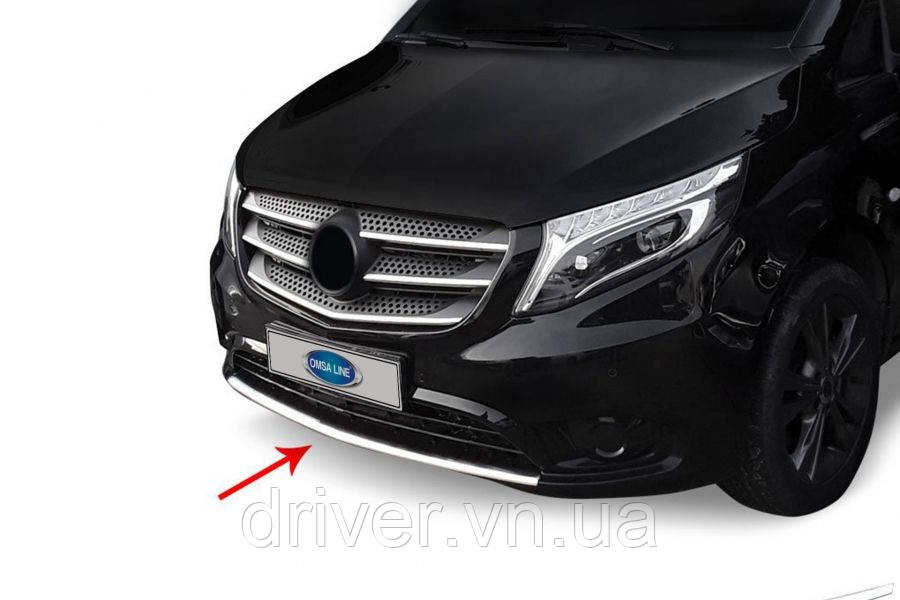 Накладки на передний бампер (нерж) для Mercedes Vito/V-class W447 2014- гг
