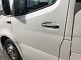 Накладки на ручки (нерж) 5 шт, OmsaLine - Итальянская нержавейка для Mercedes Sprinter W907/W910 2018- гг, фото 3