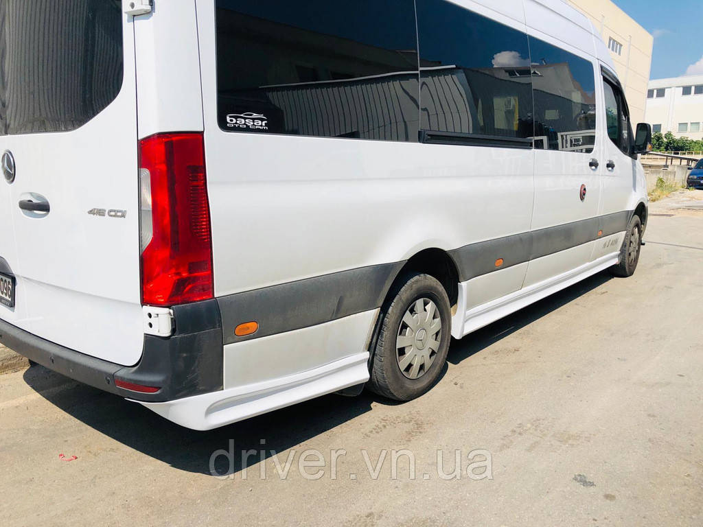 Комплект порогов (под покраску) L4 – Extra Long для Mercedes Sprinter W907/W910 2018- гг