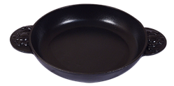 Сковорода чавунна ТМ Термо, d=200 мм, h=35 мм з декоративними литими ручками "Овочі"