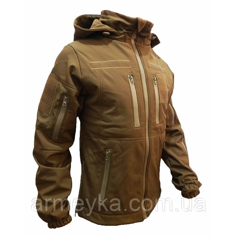Куртка вітро/вологостійка softshell койот софшел UA