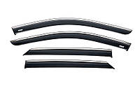 Ветровики с хромированным молдингом (4 шт, Niken) для Hyundai Ioniq 5 2021- гг