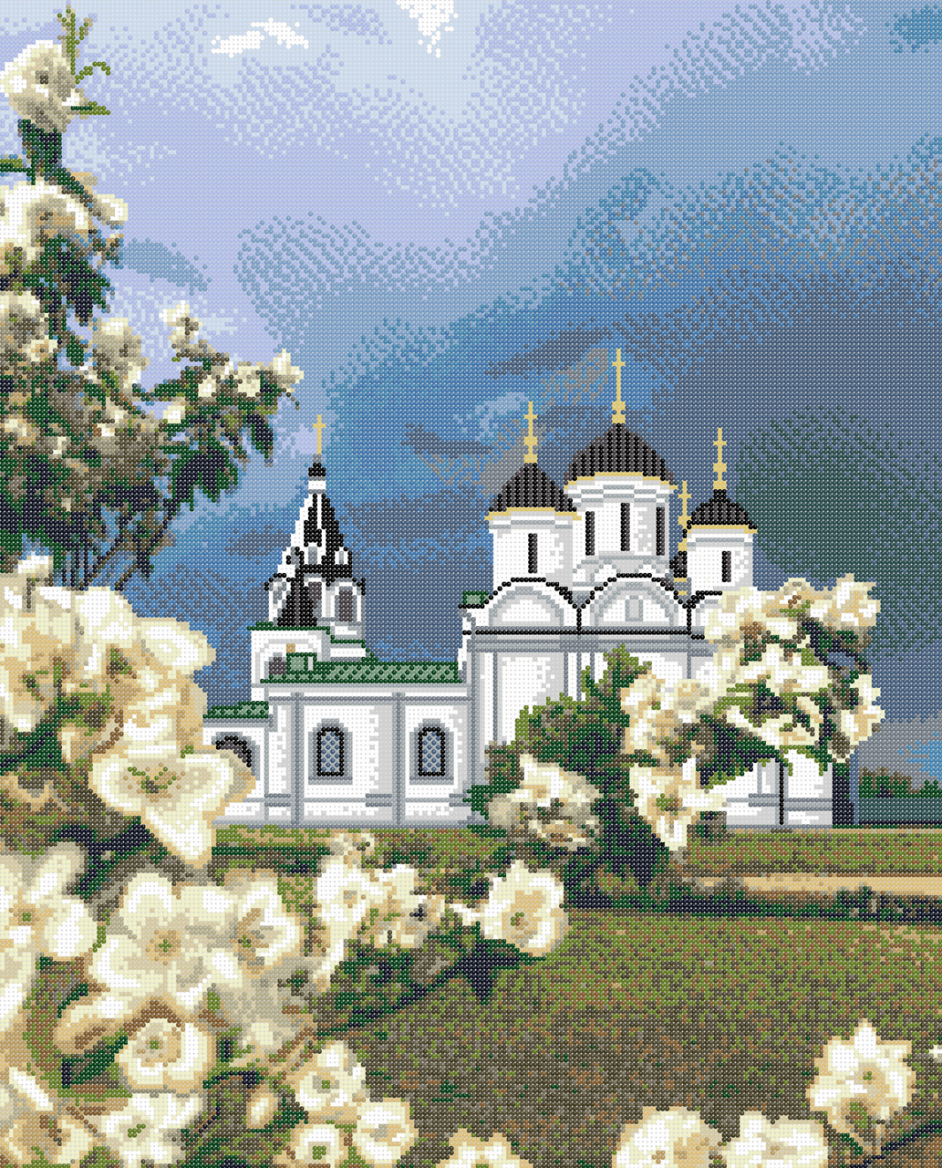 Схема для вишивки бісером ,, Церква . Яблуневий Цвіт ,, Сб-2-1040, фото 1