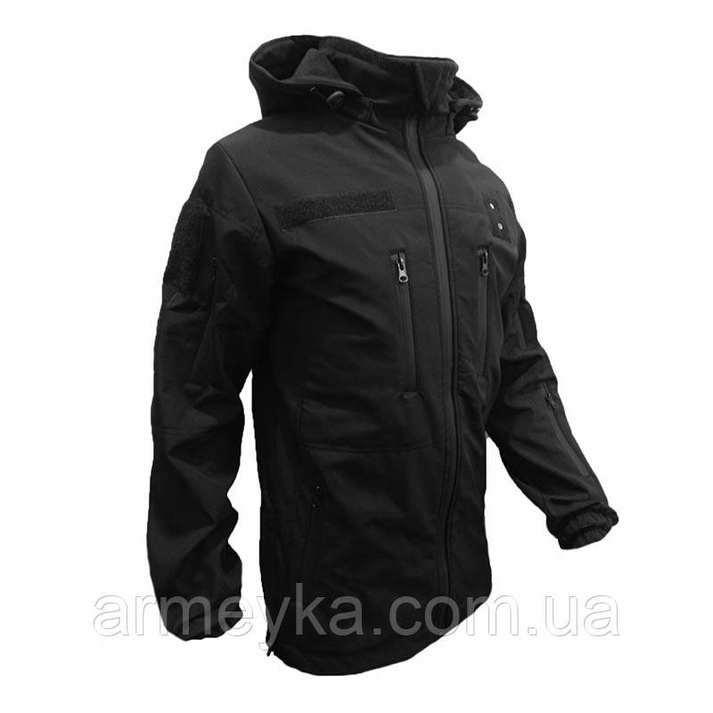 Куртка вітро/вологостійка softshell чорний софшел UA