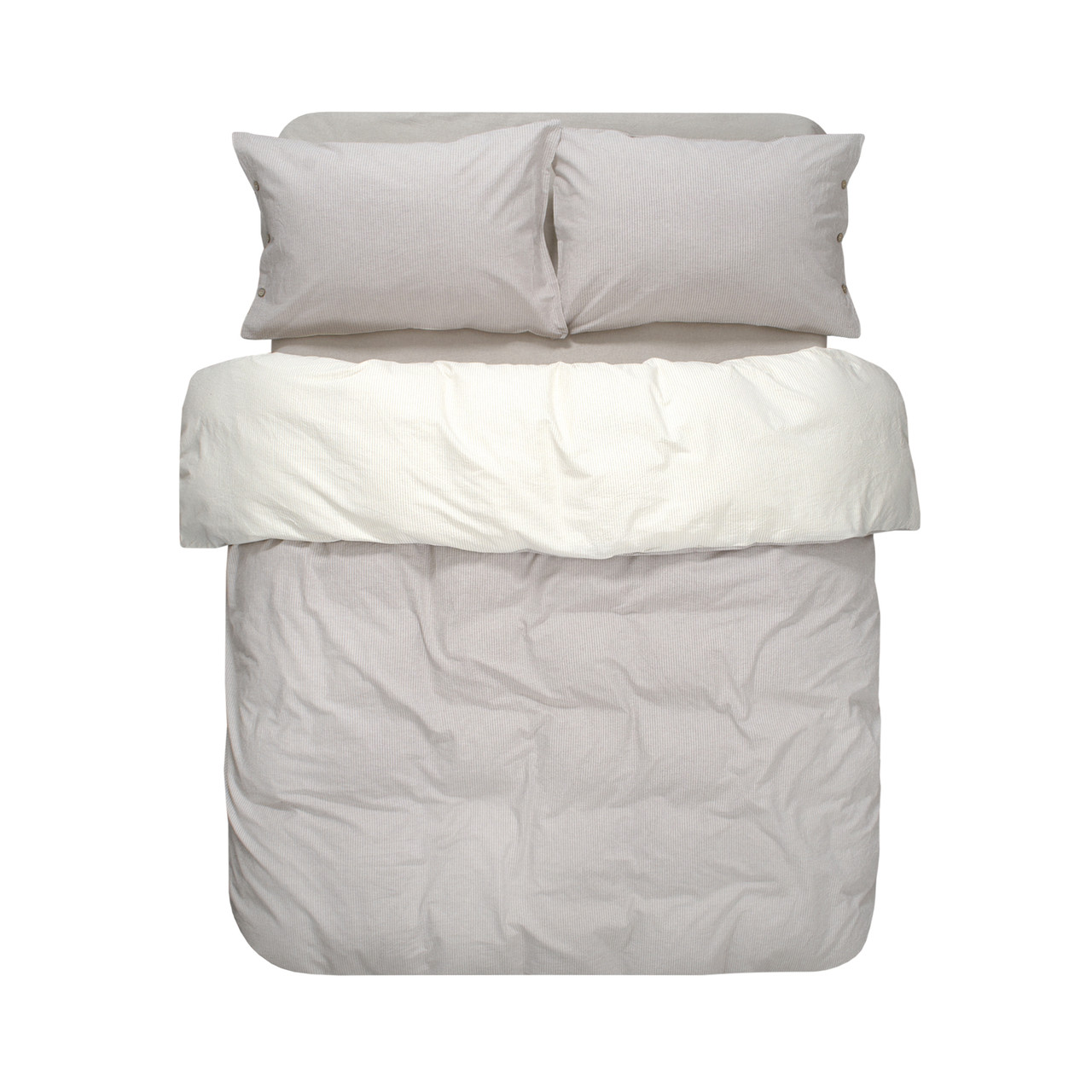 Постільна білизна Lotus Home Washed cotton - Daften kahve-bej полуторний