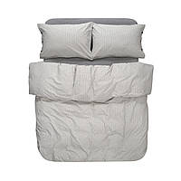 Постільна білизна Lotus Home Washed cotton - Pinstripe antracite полуторний