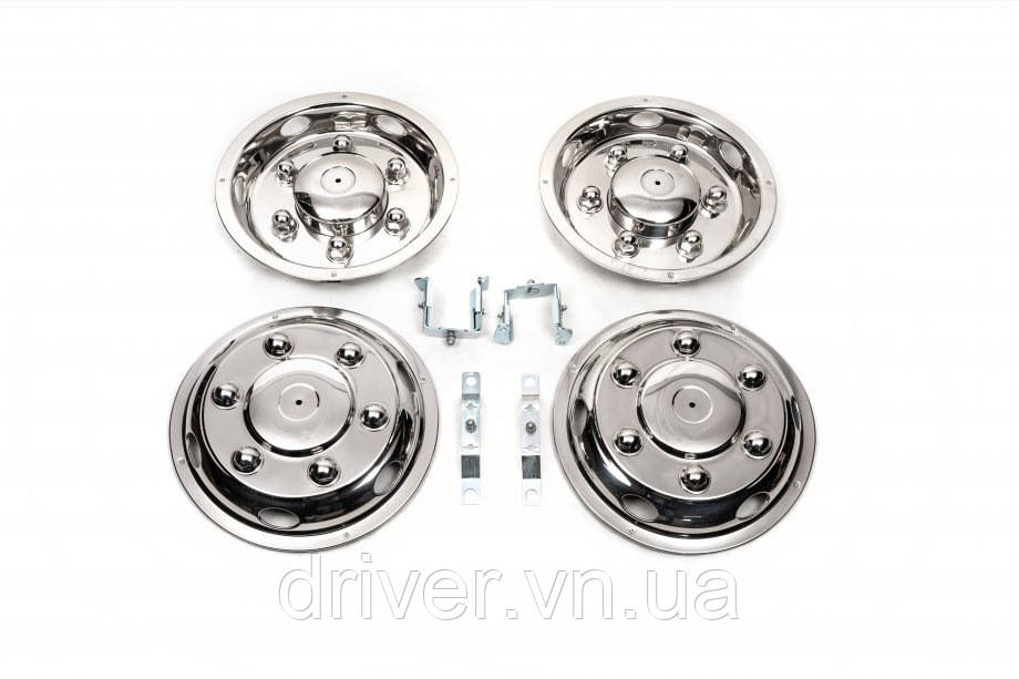 Колпаки из нержавейки Эксклюзив V2 (2 катковые, 4 шт) для Mercedes Sprinter W907/W910 2018- гг