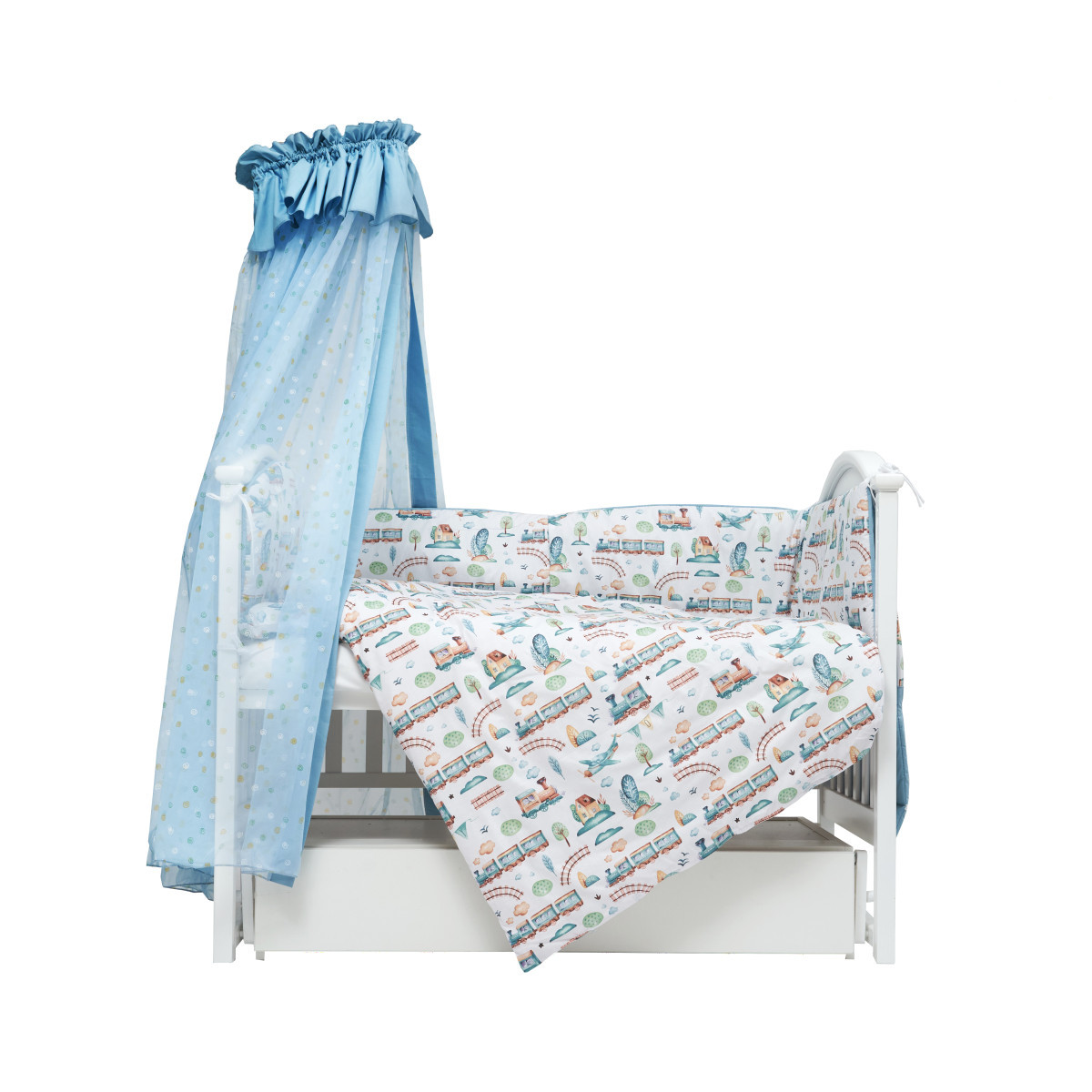 Постільний комплект 8 ел Twins Standard New 4050-CN-04T, It*s a boy, білий/блакитний, фото 1