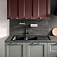 Кухня модульна сучасна Merano 01, Італія, сіра бавовна \ бордовий, фото 5