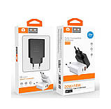 Зарядний пристрій WUW-C172 20W PD USB-C + USB QC3.0 18W white, 2 порти, швидка зарядка, фото 2