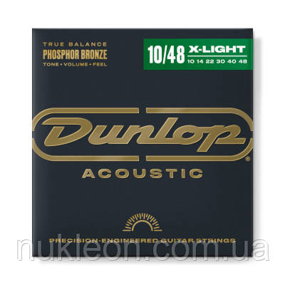 Популярний! Струни для гітари Jim Dunlop Phosphor Bronze Acoustic Guitar Strings (10-48) (DAP1048) - Краща якість тільки на
