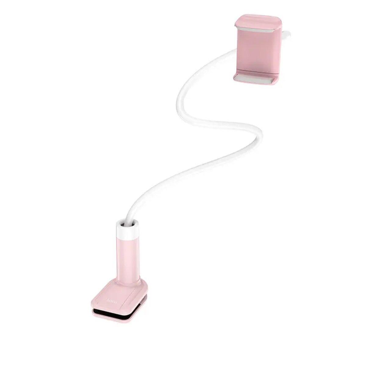 Тримач для мобільного HOCO PH23 Balu mobile phone stand Pink White, гнучка ніжка, для телефонів 4,5-6,5 дюймів, фото 1