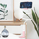 Тримач для мобільного HOCO PH23 Balu mobile phone stand Pink White, гнучка ніжка, для телефонів 4,5-6,5 дюймів, фото 7