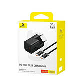 Мережевий зарядний пристрій Baseus GaN5 Fast Charger(mini) 1C 20W EU Cluster Black(With: Baseus Dynamic 3 Series Fast Charging, фото 7