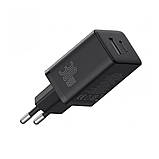 Мережевий зарядний пристрій Baseus Cube Fast Charger C+U 30W EU Cluster Black, USB Type-C, Power Delivery, фото 2