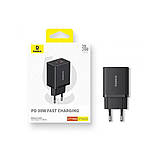 Мережевий зарядний пристрій Baseus Cube Fast Charger C+U 30W EU Cluster Black, USB Type-C, Power Delivery, фото 3