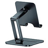 Тримач для мобiльного Baseus Desktop Biaxial Foldable Metal Stand (for Tablets) Grey до 13'', легкий, сучасний, фото 2