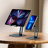 Тримач для мобiльного Baseus Desktop Biaxial Foldable Metal Stand (for Tablets) Grey до 13'', легкий, сучасний, фото 5