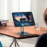 Тримач для мобiльного Baseus Desktop Biaxial Foldable Metal Stand (for Tablets) Grey до 13'', легкий, сучасний, фото 6