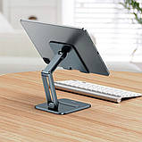 Тримач для мобiльного Baseus Desktop Biaxial Foldable Metal Stand (for Tablets) Grey до 13'', легкий, сучасний, фото 7