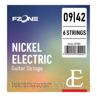 Популярний! Струни для гітари Fzone Electric Nickel (09-42) (ST101) - Краща якість тільки на Nukleon.com.ua