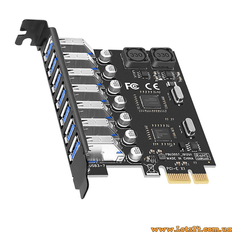 PCI-E адаптер USB 3.0 карта розширення з 7 портами для настільного комп'ютера з високошвидкісним контролером NEC швидкість передач