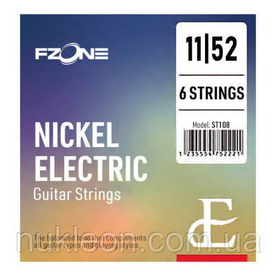 Популярний! Струни для гітари Fzone Electric Nickel (11-52) (ST108) - Краща якість тільки на Nukleon.com.ua