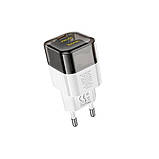 Мережевий зарядний пристрій HOCO C125A Transparent tribute single-port PD20W charger Transparent Black, фото 3