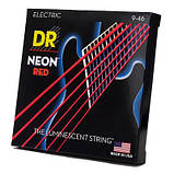 Популярний! Струни для гітари DR Strings NEON Red Electric - Light Heavy (09-46) (NRE-9/46) - Краща якість тільки на, фото 2