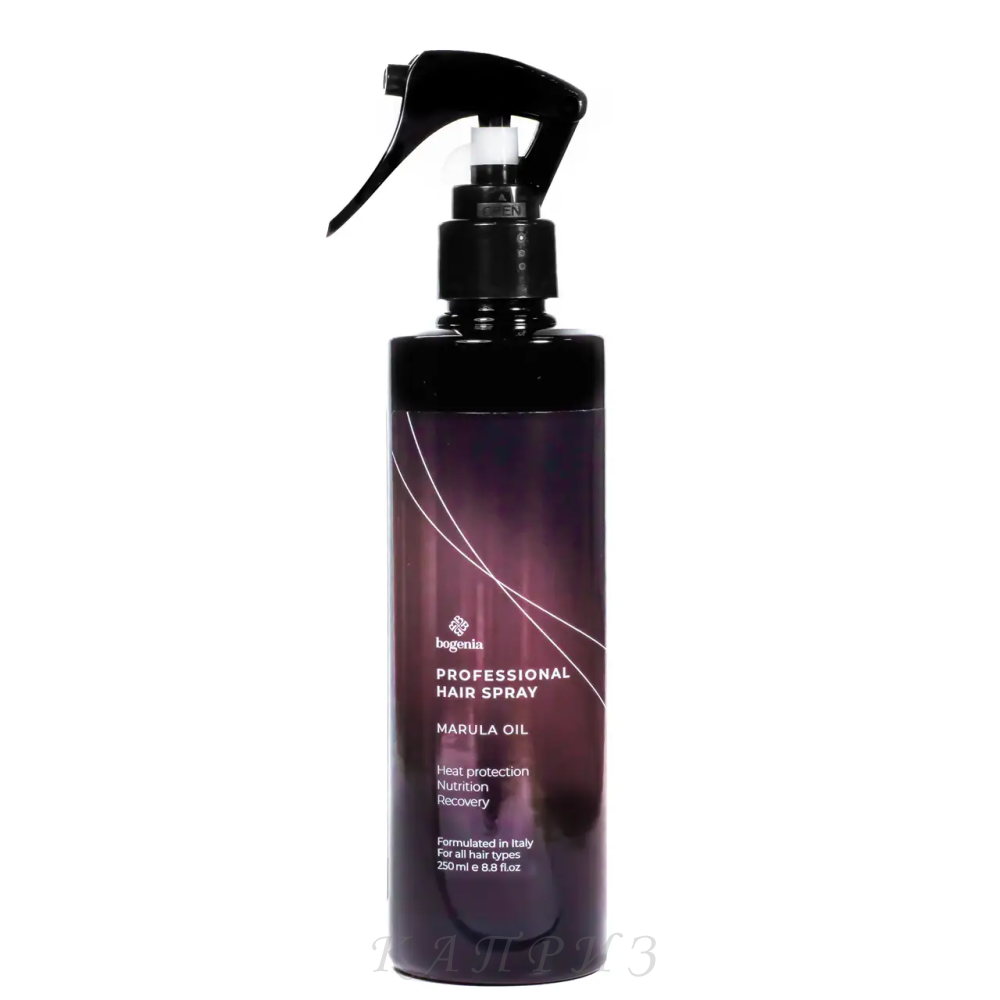 Термозахисний спрей для волосся Bogenia Professional Hair Spray Marula Oil BG403.003 250 ml, фото 1