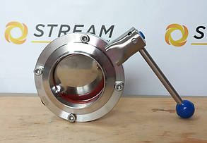 Затвор дисковий поворотний нержавіючий ДУ 80 (3") зварювання-зварювання