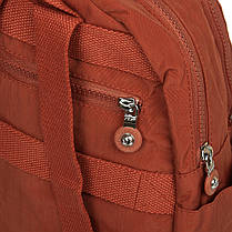 Рюкзак міський жіночий помаранчевий маленький тканинний два відділи і кишені на блискавках Jielshi 5293, фото 5