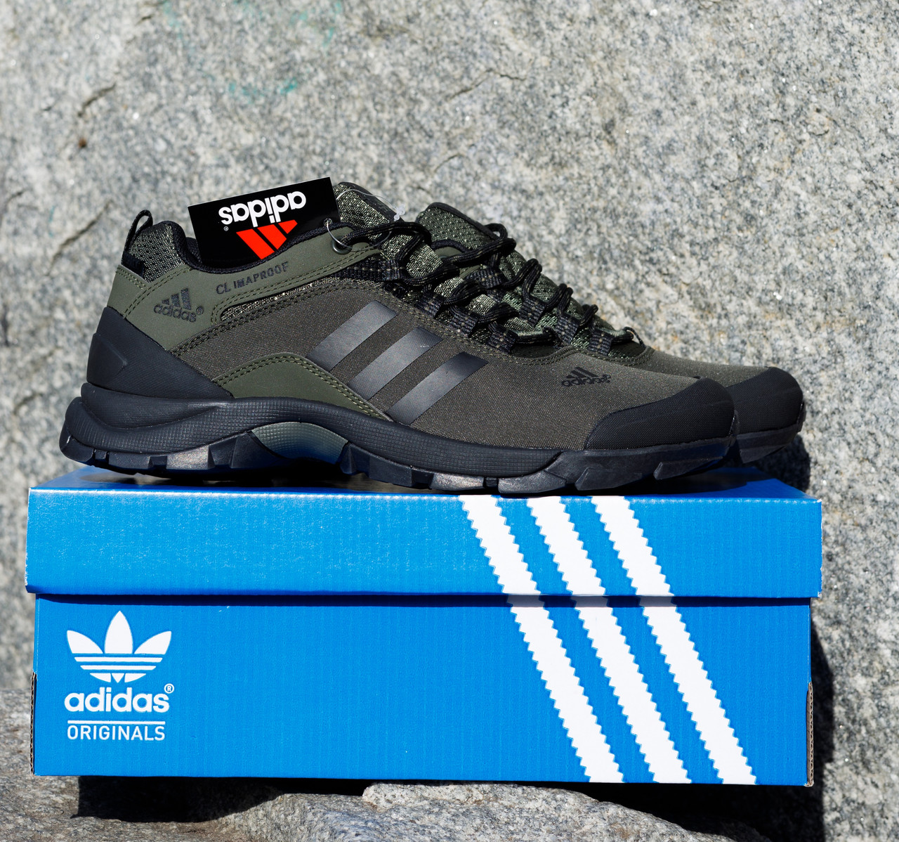 АКЦІЯ!! ТЕРМО Зимові Adidas Climaproof Чоловічі Кросівки хакі з чорним