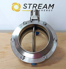 Затвор дисковий нержавіючий ДУ 100 (4") зварювання-зварювання