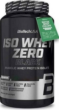 Ізолят сироваткового білка BioTech Iso Whey Zero Black 908 g ваніль, фото 1