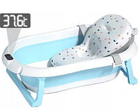 Ванночка для купання для хлопчика з термометром та подушкою Блакитна, фото 7