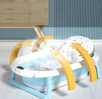 Дитяча ванночка для купання немовлят з термометром та подушкою Голуба, фото 9