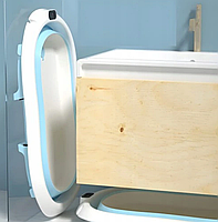 Ванночка для купання для хлопчика з термометром та подушкою Блакитна, фото 5