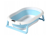 Ванночка для купання для хлопчика з термометром та подушкою Блакитна, фото 6