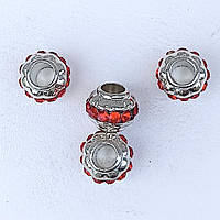 Намистини Шарм 6 шт 11х8 мм Колір Страз Червоний