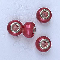 Намистини Шарм 3 шт 15х11 мм Скло Колір Червоний Перламутр