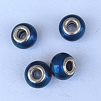 Намистини Шарм 3 шт 15х11 мм Скло Колір Синій Перламутр