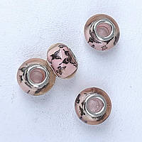 Намистини Шарм 3 шт 14х9 мм Метелики Скло Колір Бежевий