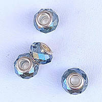 Намистини Шарм 3 шт 15х9 мм Кришталь Прозорий Колір Білий Дим