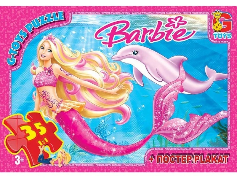 Пазл Barbie/Барбі + постер G-Toys (35 дет.) BA015, фото 1