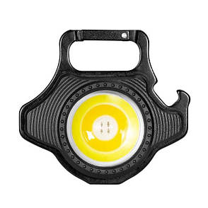 Міні ліхтарик брелок Rablex RB-437 COB біле жовте червоне світло світильник кишеньковий з карабіном відкривачем, фото 1