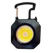 Міні ліхтарик брелок RB-438 COB білий жовтий червоне світло кишеньковий світильник з карабіном відкривачкою IP44